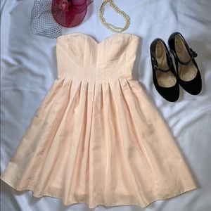 Pink Pleated J. Crew Dress with Pockets